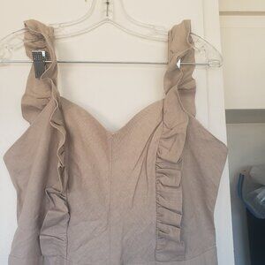 Asos Jumpsuit Tan Sleeveless Size 10 New